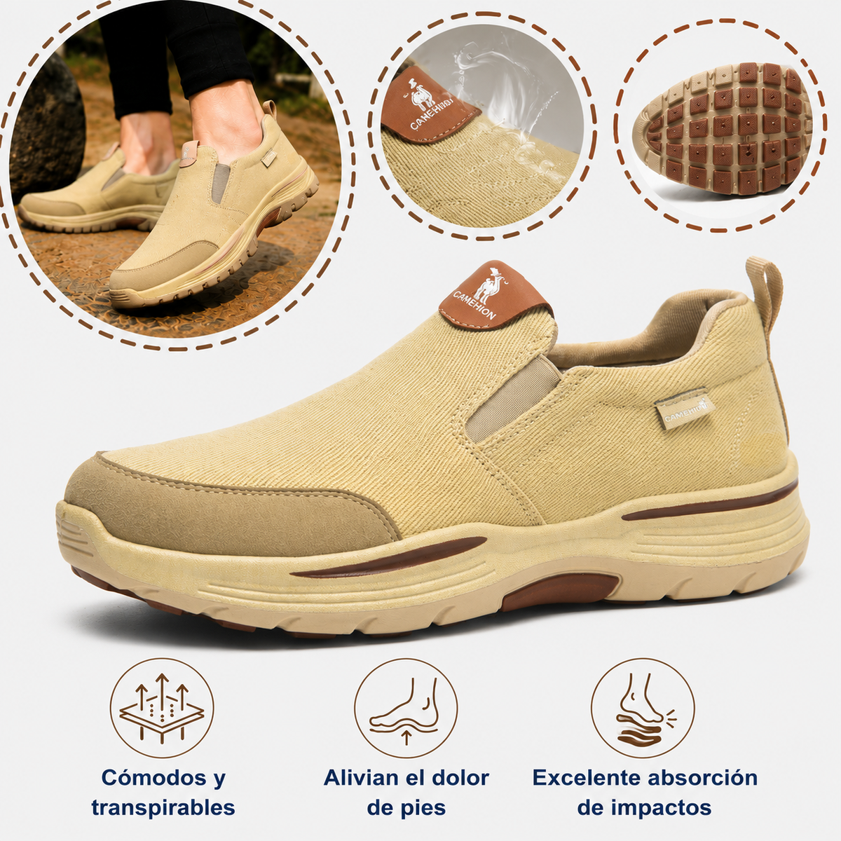 🔥 Zapatos ortopédicos con diseño ergonómico ⏰ Zapatos de lona ligeros y transpirables 👞 Proporcionan sujeción al arco del pie para caminar sin dolor