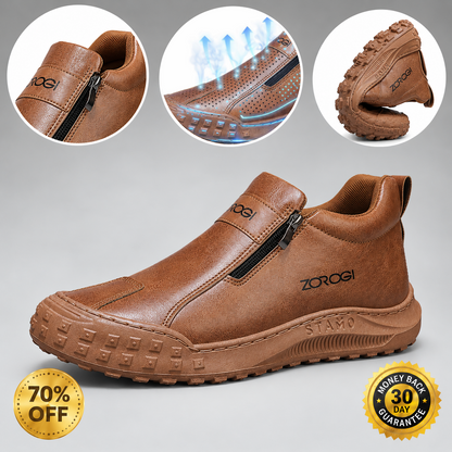 🎁 Oferta especial: 50% de descuento 🎁 Zapatos ortopédicos de cuero para hombre — Cosidos a mano 👟 Impermeables y antideslizantes ✅ Soporte para el arco del pie — Cómodos para caminar