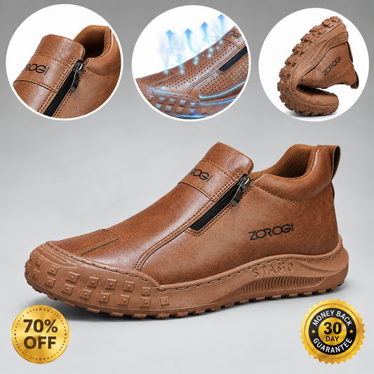 🎁 Oferta especial: 50% de descuento 🎁 Zapatos ortopédicos de cuero para hombre — Cosidos a mano 👟 Impermeables y antideslizantes ✅ Soporte para el arco del pie — Cómodos para caminar