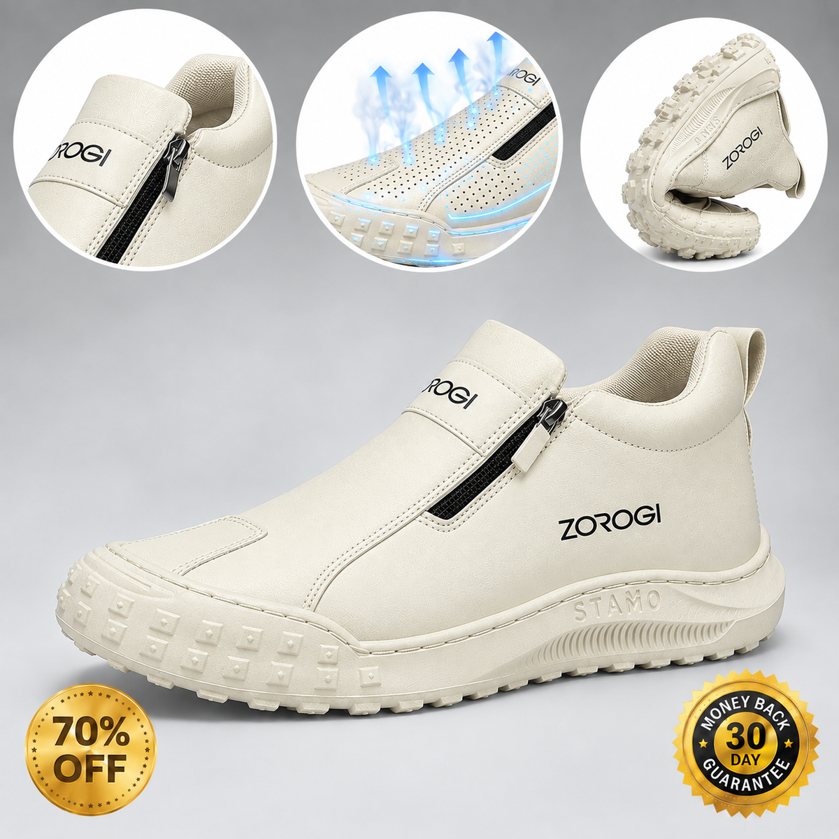 🎁 Oferta especial: 50% de descuento 🎁 Zapatos ortopédicos de cuero para hombre — Cosidos a mano 👟 Impermeables y antideslizantes ✅ Soporte para el arco del pie — Cómodos para caminar