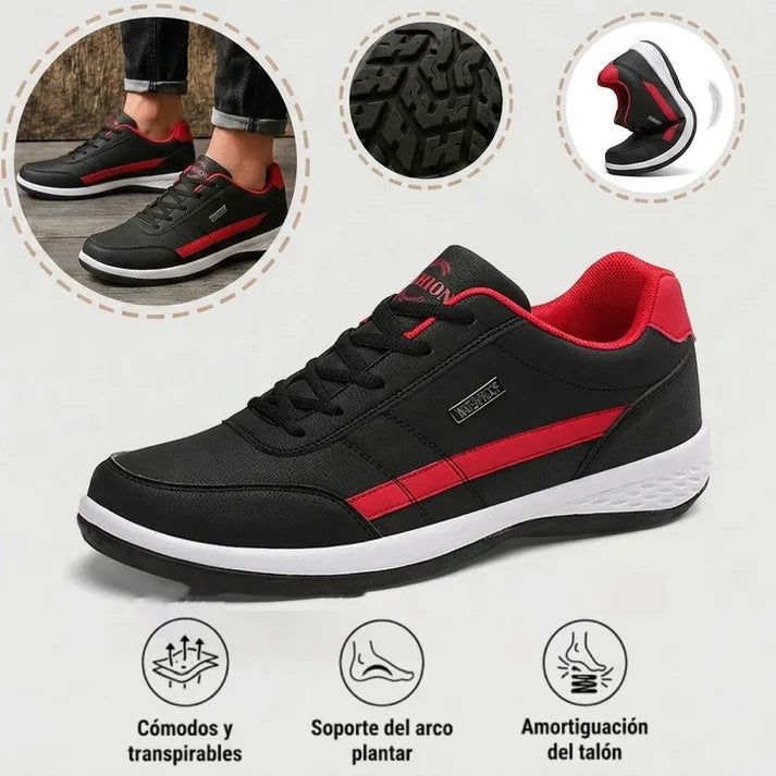 🎁 Oferta especial: 50% de descuento 🎁 Zapatos ortopédicos de cuero auténtico para hombre — Cosidos a mano 👟 Impermeables y antideslizantes ✅ Soporte para el arco — Caminar con comodidad