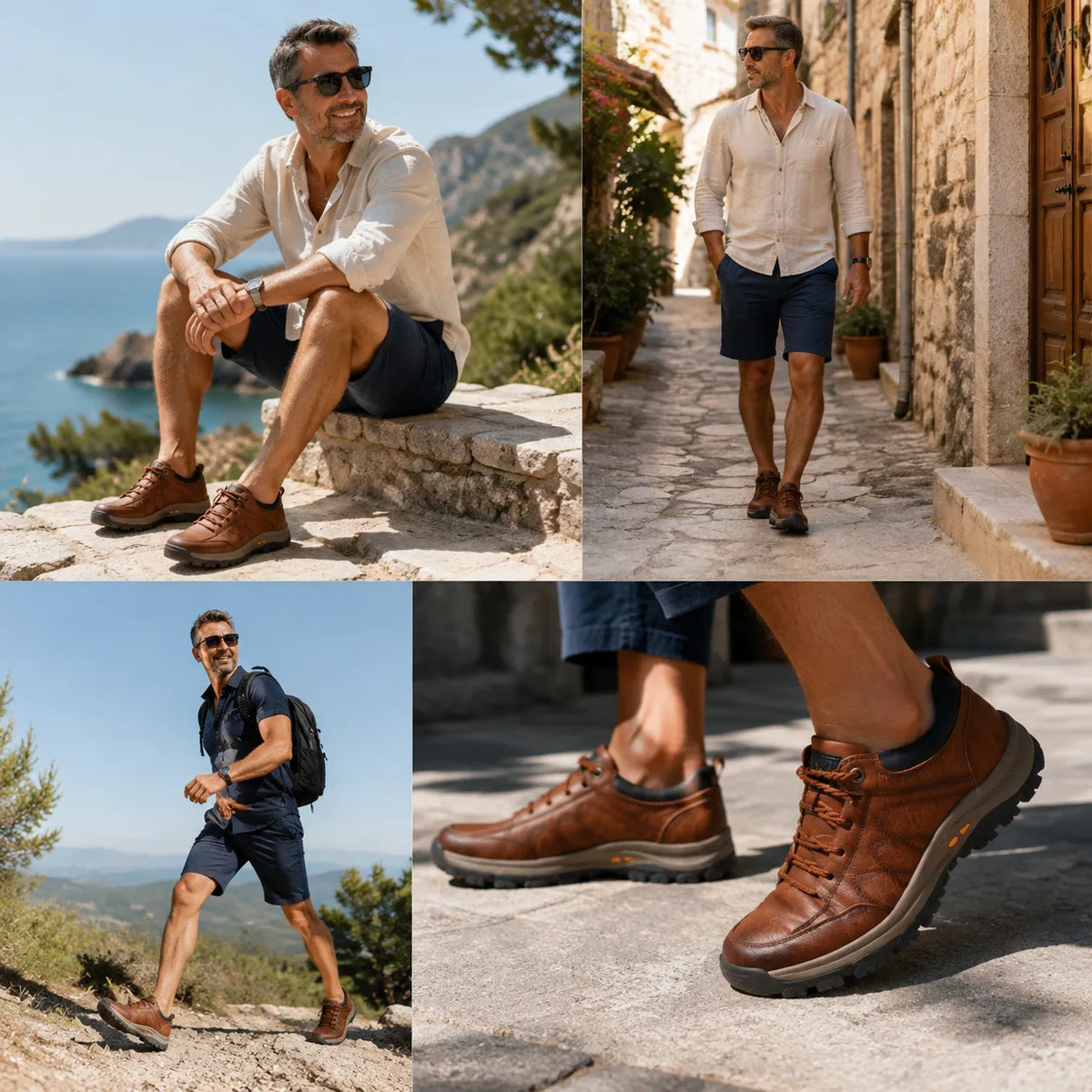 🎁Último día para un 50% de descuento, ¡no te lo pierdas!⏰Hecho de piel de becerro australiana🐂Soporte para el pie: alivia el dolor de pies✅Impermeable y antideslizante, cómodo para caminar.