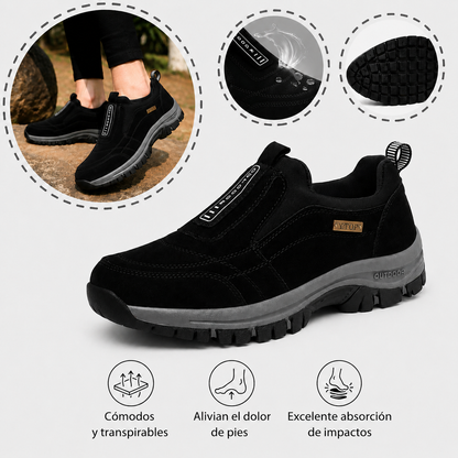 🔷 50 % de descuento hoy ⬛⏰ Ante mate de primera calidad; marca australiana de lujo; suaves y cómodos; fáciles de poner y quitar en segundos 🦶 Calzado ortopédico ergonómico para caminar – Unisex