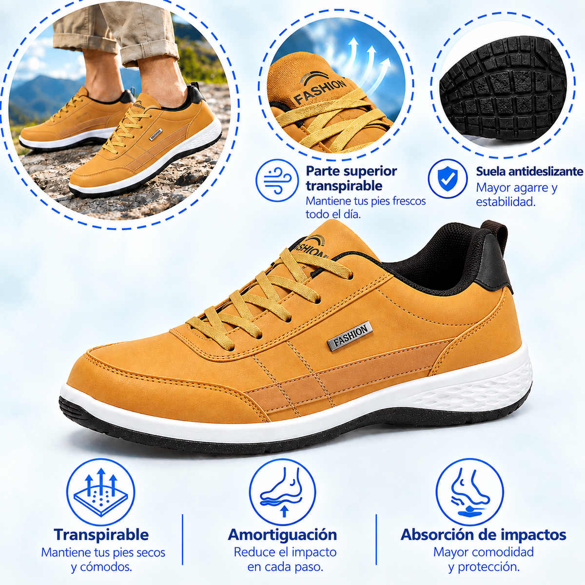 🔥 ¡Último día! ¡70% de descuento! ✅ Calzado ortopédico diseñado específicamente para personas con problemas en los pies; ofrece soporte para el arco y alivia el dolor de espalda, articulaciones y pies.