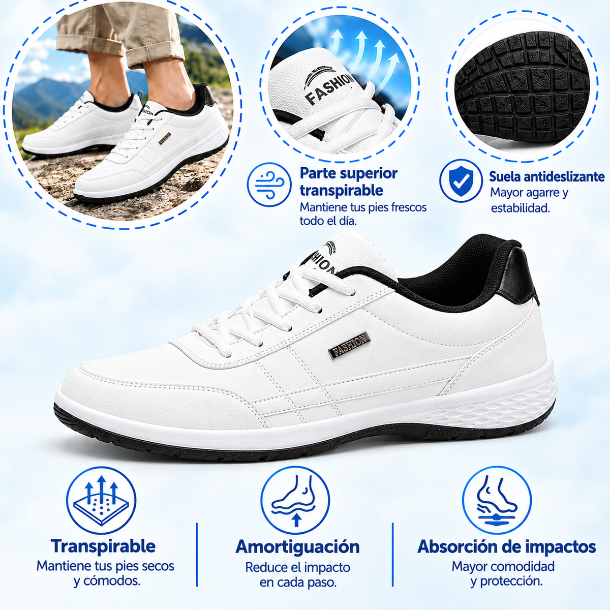🔥 ¡Último día! ¡70% de descuento! ✅ Calzado ortopédico diseñado específicamente para personas con problemas en los pies; ofrece soporte para el arco y alivia el dolor de espalda, articulaciones y pies.