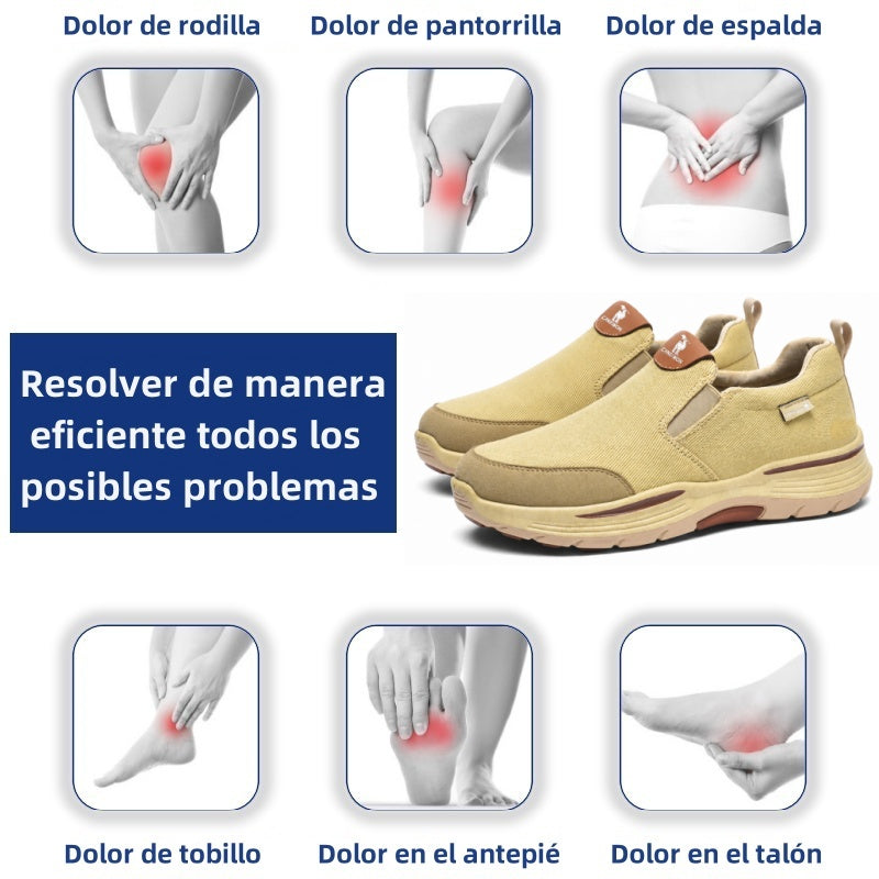 🔥 Zapatos ortopédicos con diseño ergonómico ⏰ Zapatos de lona ligeros y transpirables 👞 Proporcionan sujeción al arco del pie para caminar sin dolor
