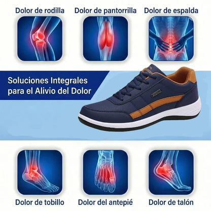 🎁 Oferta especial: 50% de descuento 🎁 Zapatos ortopédicos de cuero auténtico para hombre — Cosidos a mano 👟 Impermeables y antideslizantes ✅ Soporte para el arco — Caminar con comodidad