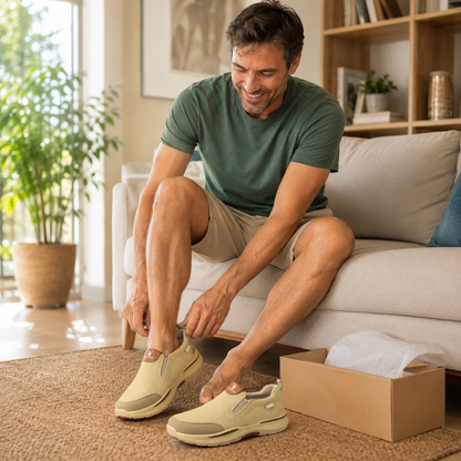 🔥 Zapatos ortopédicos con diseño ergonómico ⏰ Zapatos de lona ligeros y transpirables 👞 Proporcionan sujeción al arco del pie para caminar sin dolor