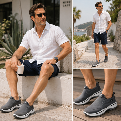 🔥 Zapatos ortopédicos con diseño ergonómico ⏰ Zapatos de lona ligeros y transpirables 👞 Proporcionan sujeción al arco del pie para caminar sin dolor