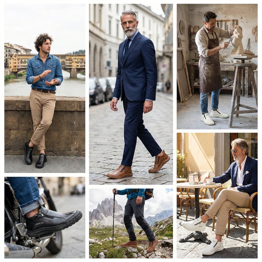 🎁 Oferta especial: 50% de descuento 🎁 Zapatos ortopédicos de cuero para hombre — Cosidos a mano 👟 Impermeables y antideslizantes ✅ Soporte para el arco del pie — Cómodos para caminar