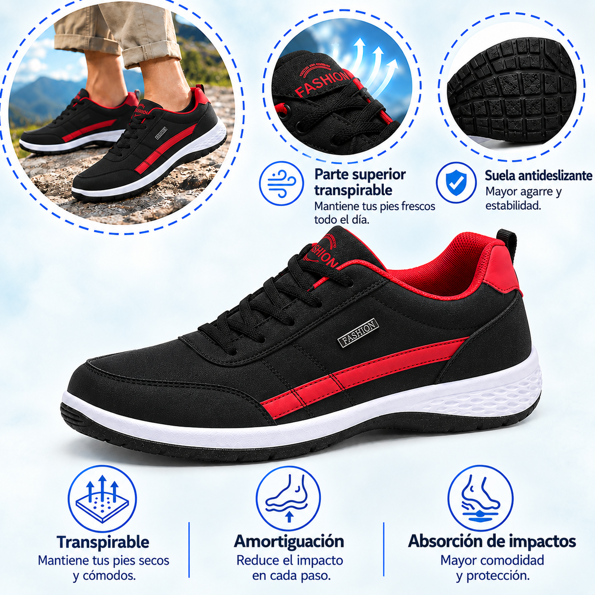 🔥 ¡Último día! ¡70% de descuento! ✅ Calzado ortopédico diseñado específicamente para personas con problemas en los pies; ofrece soporte para el arco y alivia el dolor de espalda, articulaciones y pies.